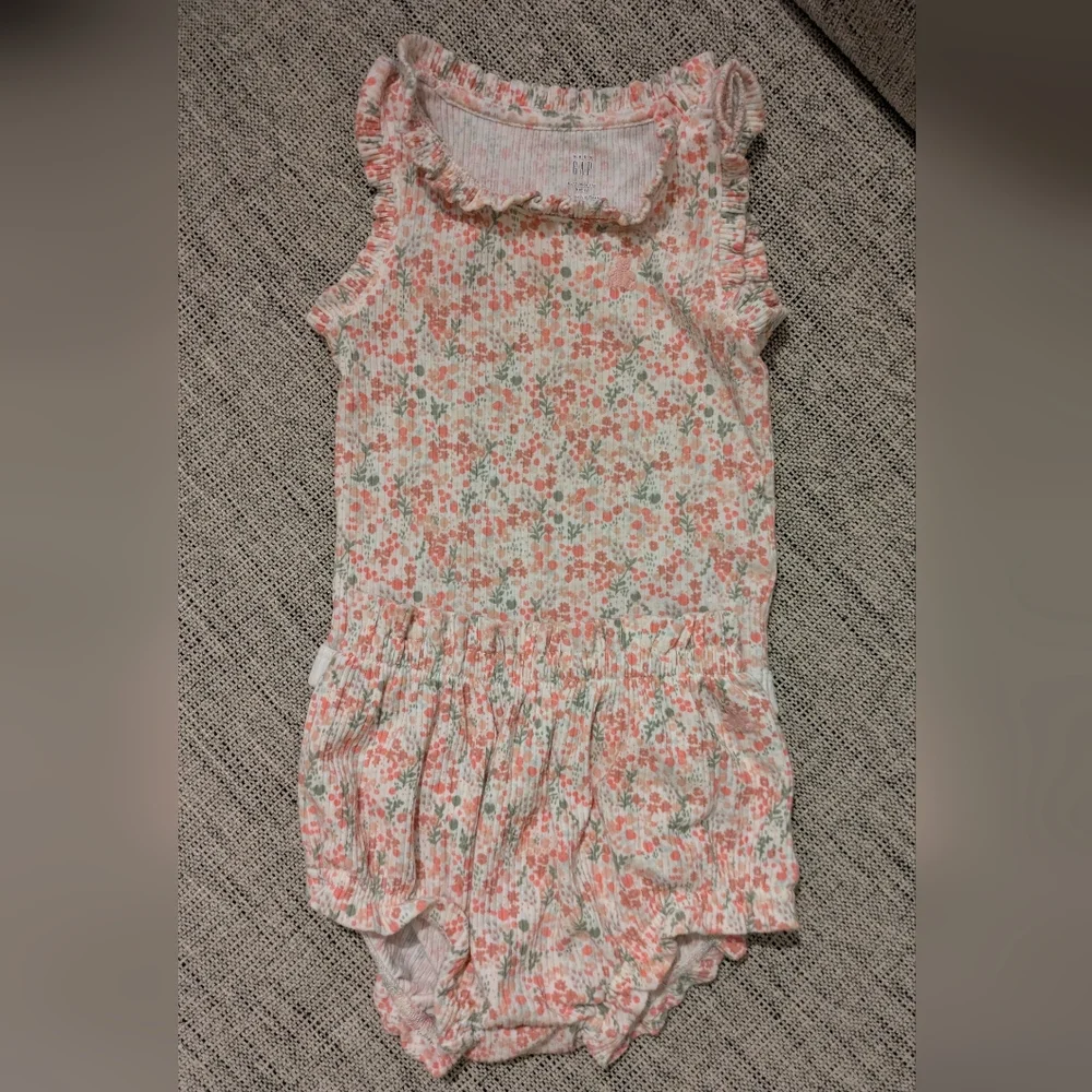 GAP Floral Onesie With DiaperCover Set - Pink and White